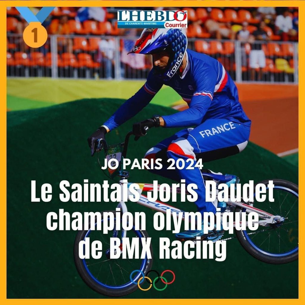 🚨ALERTE MÉDAILLE🥇🚨

👉Joris Daudet champion olympique!!!!!!! 
Ville de Saintes fière d’offrir un champion olympique au Département de la Charente-Maritime 😉 Bravo à lui!!!! Il le mérite après autant d’années de travail et de sacrifice!🙏🥇