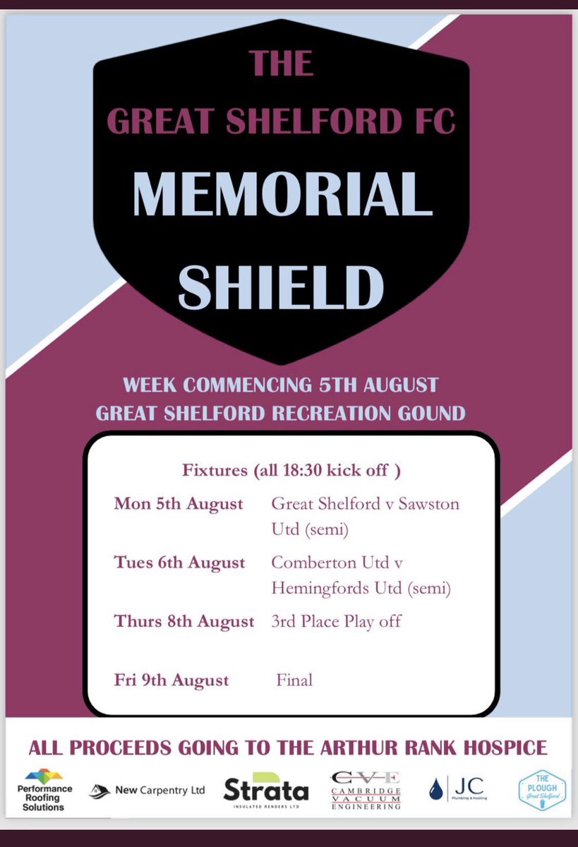 Great Shelford FC (@gshelfordfc) on Twitter photo We're looking forward to next week <a href="/CombertonUtd/">Comberton United FC</a> <a href="/HemUtdFC/">Hemingfords Utd FC</a> <a href="/SawstonUtdFC/">Sawston Utd FC</a> We're looking forward to next week <a href="/CombertonUtd/">Comberton United FC</a> <a href="/HemUtdFC/">Hemingfords Utd FC</a> <a href="/SawstonUtdFC/">Sawston Utd FC</a>