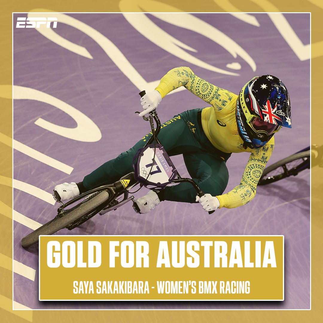REDEMPTION FOR SAYA! 🥇

Saya Sakakibara wins Australia's first BMX racing GOLD! A dominant display after crashing out in Tokyo three years ago! #Paris2024