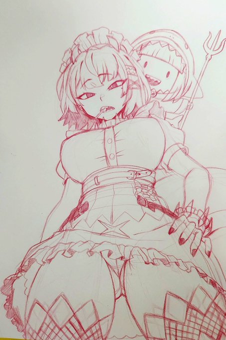 Ellen joe & Maid doodle It's sad that there are some errors, but I had fun drawing it! Thank you for watching!🥰🥰🥰