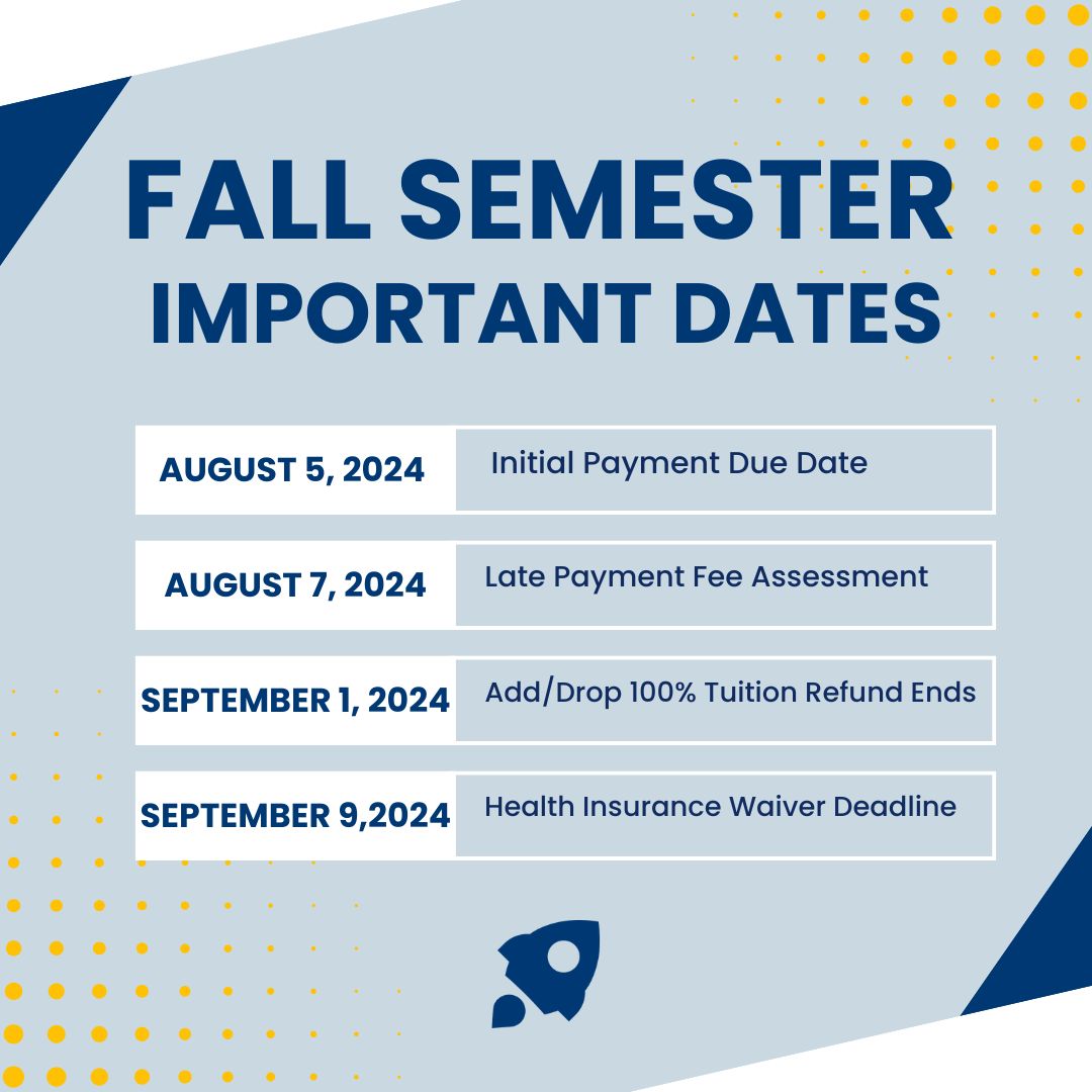UToledoFWC's tweet photo. The Fall Semester is just around the corner, &amp;we want to make sure you're all set and prepared. The Fall semester payment due date is 8/5/2024, &amp; classes begin on 8/26/2024.
For more information regarding the important dates listed, visit https://t.co/JDCLUSz4Oj https://t.co/OyHgO0KoMo