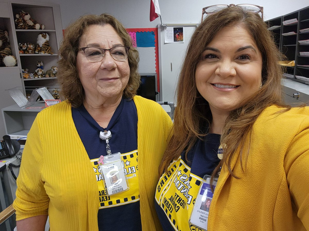 MatturroMEd's tweet photo. Twinning today with our wonderful SEMS Clerk, Ms. Tejada for picture day!!! 💛💙 #GreatMinds ☺️ #WeGoWayBack https://t.co/ieqL1QeIfs