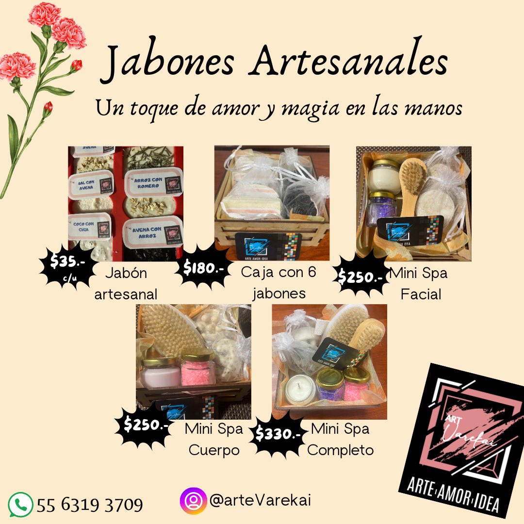 tabethitaRs's tweet photo. @En_laDelValle Jabones artesanales, individuales, por caja de 6 o kits mini spa. ¡Pregunta por el tuyo! https://t.co/klun62Es9o