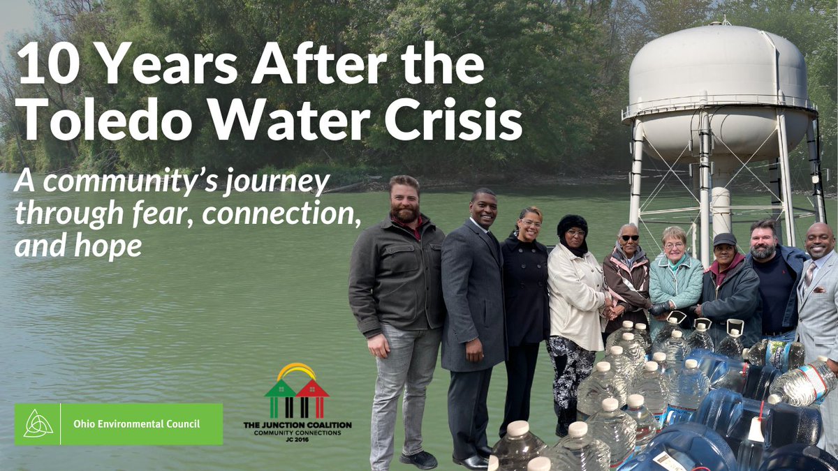 OhioEnviro's tweet photo. Ten years ago, Toledo residents went 3 days without safe water. Today, the OEC and @coalition_j honor those impacted and share their collective story exploring the event, its aftermath, and the fight for clean water.

Read their story: https://t.co/PmCa2e8Rzu

#ToledoWaterCrisis https://t.co/fLc2gIaeAO