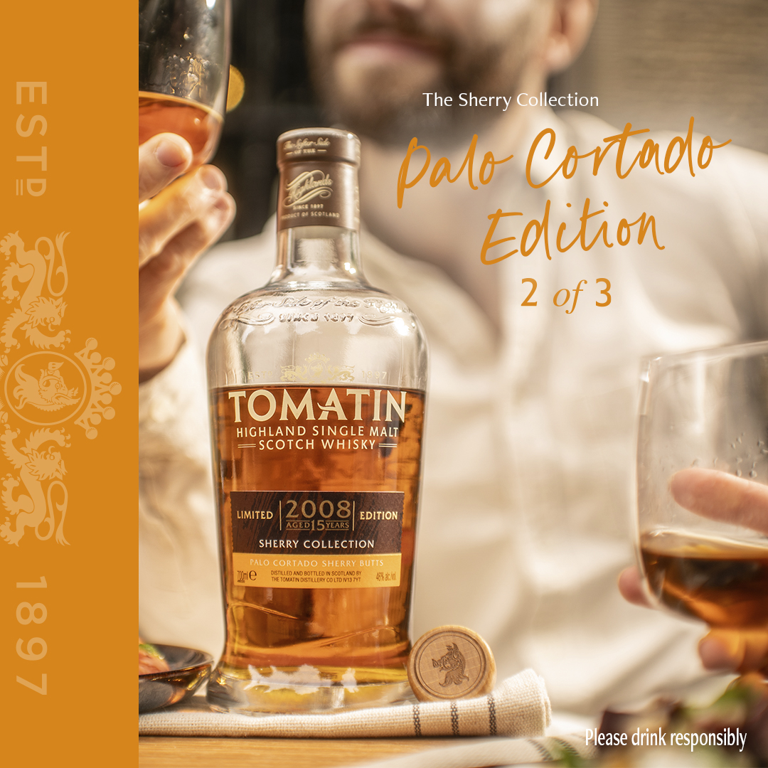 Tomatin1897's tweet photo. The #PaloCortado Edition is one of three limited-edition releases in our new #SherryCollection, our new trio of limited releases celebrating the renaissance of #Sherry.
Discover more: https://t.co/HchNDKrMGR
#Tomatin #LimitedEdition
#NewWhisky #SherryCasks https://t.co/LnG6mo4hzl