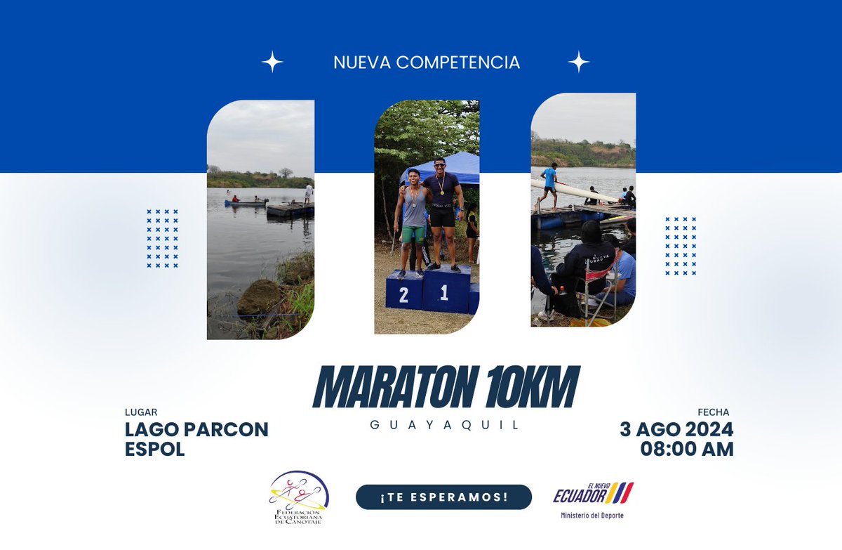 CanotajeEc's tweet photo. ¡Deportistas, listos!
MARATÓN 10KM 🚣‍♂️💪
Desafía las aguas. Supera tus límites.

Trae a tu familia. Descubre más sobre nuestro deporte el canotaje. https://t.co/6n7eWaierB