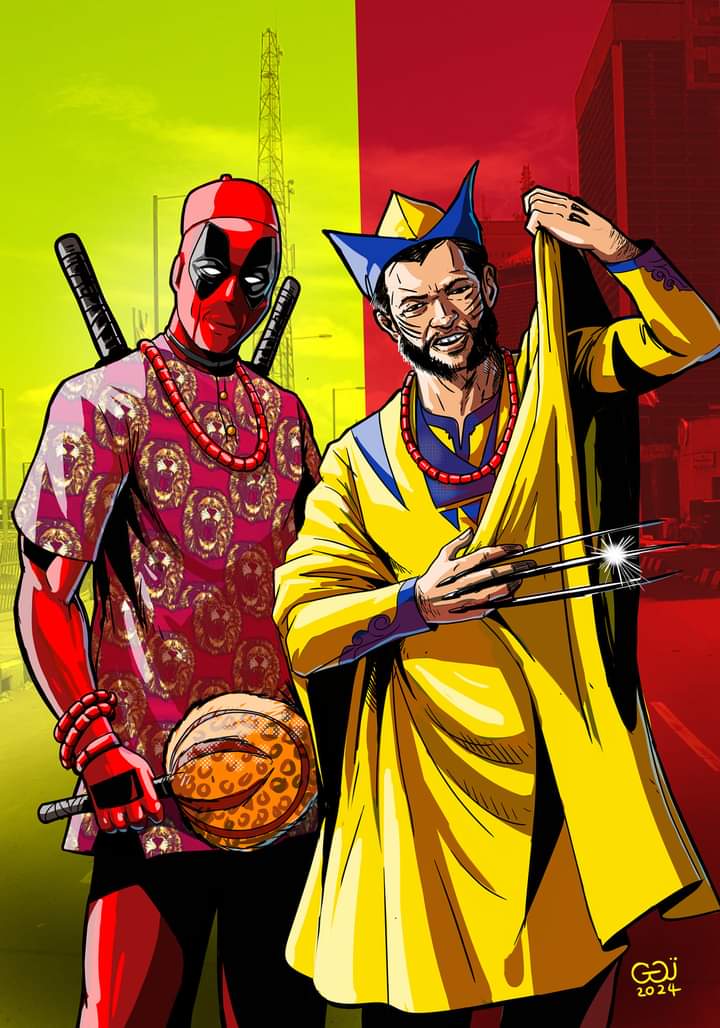 Hugo_Chiez's tweet photo. Ladies and Gentlemen, I present to you:
Mazi Deadpool Chidi Wilson and Bashorun Wolverine Eleekanna mefa.
Drawn by my friend Ibrahim Ganiyu @gaisalam ๐ ๐ ๐
Need a digital artist, send him a dm
#sirgai #createordietrying #deadpoolandwolverine #comics #nigeria #creativity https://t.co/P2BONZxM0W