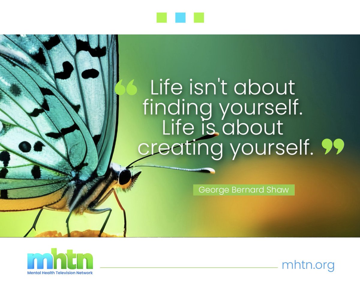 mentalhealthtvn's tweet photo. "Life isn't about finding yourself. Life is about creating yourself 🦋" - George Bernard Shaw 🌟 How will you create your best self today? Share with us in the comments or DM :)
#mhtn #createyourself #bestself #motivationalquotes #quoteinspiration #selfgrowth #mindsetmatters https://t.co/XxehSf7s9O