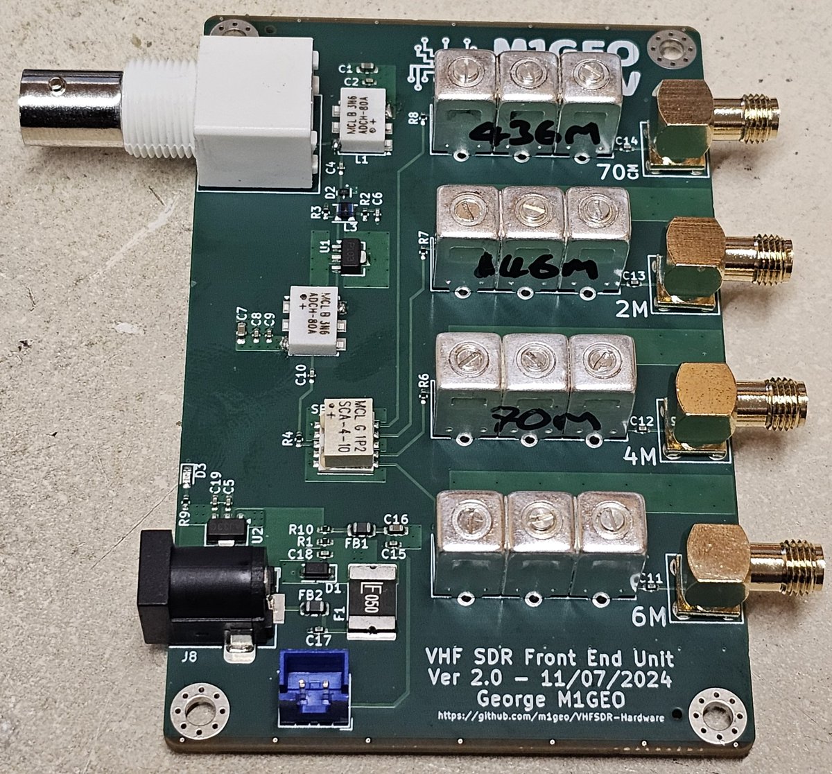 After 4 years of operation, I finally got around to V2.0 of the <a href="/GB0SNB/">GB0SNB</a> VHF SDR front end. A few tweaks left, and then I'll start on the digital part. 💪
#hamradio #hamr #sdr #vhfsdr