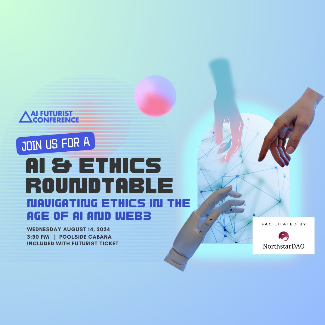 Futurist_conf's tweet photo. 🎟️ INCLUDED IN YOUR TICKET 🎟️

Huge AI track at #Futurist24 🚀
Don't miss out on the revolution—join the conversation at these AI events that are onsite this year!

🤖 AI & ETHICS ROUNDTABLE
🤖 KIDS AI, WEB3 & ROBOTICS
🤖 ARTIFICIAL INTELLIGENCE FUTURIST CONFERENCE

Part of Canada Crypto Week: https://t.co/hDj0tiZlGc