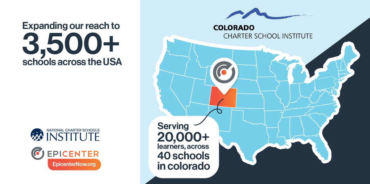 🙌🏽 to <a href="/CSIColorado/">Colorado Charter School Institute</a>, one of the newest charter school authorizers to join the <a href="/quality_schools/">Charter Institute</a> Epicenter family. We’re jazzed to support you, your 45 schools and the 20k kids whose education you make possible. 76% of your schools get CO’s top academic rating. Most impressive!