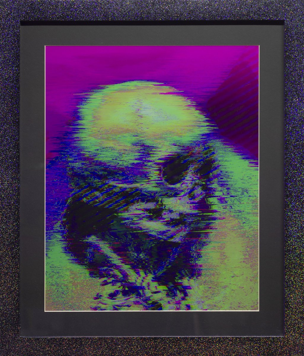 neurocolor's tweet photo. giclée print, metallic paper, custom rainbow glitter frame https://t.co/WapRVvK9Xa