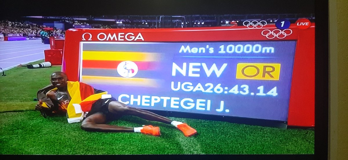 Joshua Cheptegei wins Olympic gold and crowns it with a New Olympic record.  He is now Olympic &amp; World champion! What a night to remember. He opens a new era for younger long distance runners to take over. God bless you!