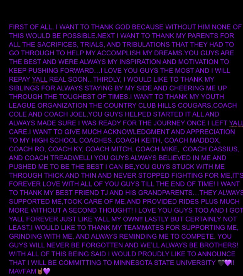 Jazarri “Ja-zar-ree” Jackson (@jazarrijackson) on Twitter photo #AGTG 110% COMMITTED TO THE MAVFAM🤘🏾💜🤍!!!
<a href="/Hawks4Football/">Hillcrest Hawks Football 🏈</a> <a href="/MinnStFootball/">Minnesota State Football</a> #AGTG 110% COMMITTED TO THE MAVFAM🤘🏾💜🤍!!!
<a href="/Hawks4Football/">Hillcrest Hawks Football 🏈</a> <a href="/MinnStFootball/">Minnesota State Football</a>