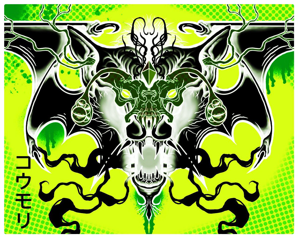 yesferatu85's tweet photo. Godbat #art #ArtistOnX #artist #creaturedesign #creepyart #darkart #darkfantasy #darksurrealism #digitalart #HorrorArt #illustration #pastelhorror #sciencefantasy https://t.co/SwNyKyYh1E