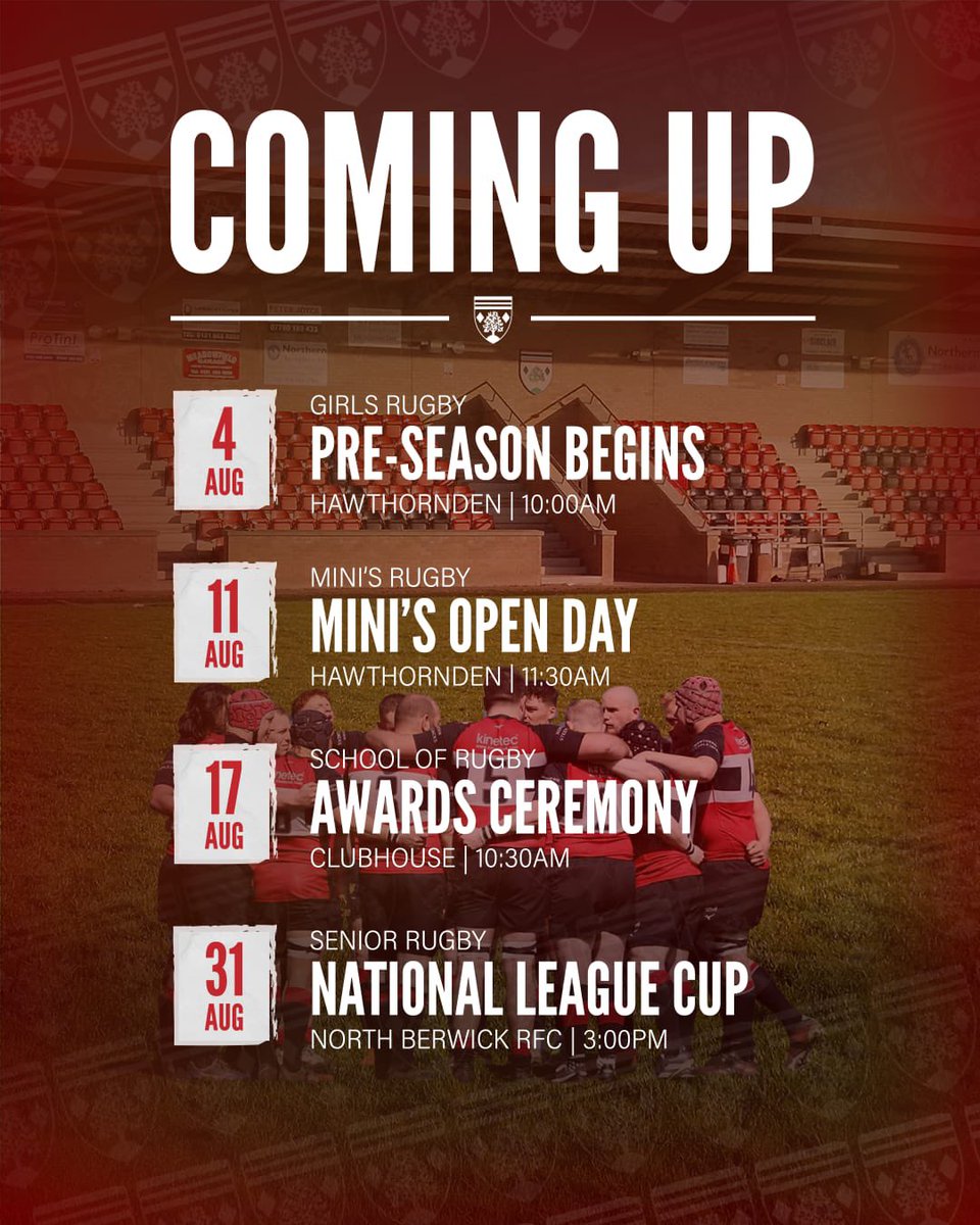 This month at Lasswade RFC

A look forward to some key events happening across the club in August

🔴⚫️⚪️ 🏉🏉🏉⚪️⚫️🔴