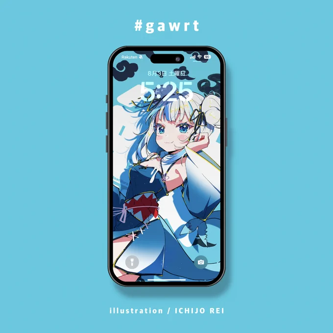 チャイナぐらちゃんの壁紙作りました!どうぞスマホの壁紙にお使いください! #gawrt 