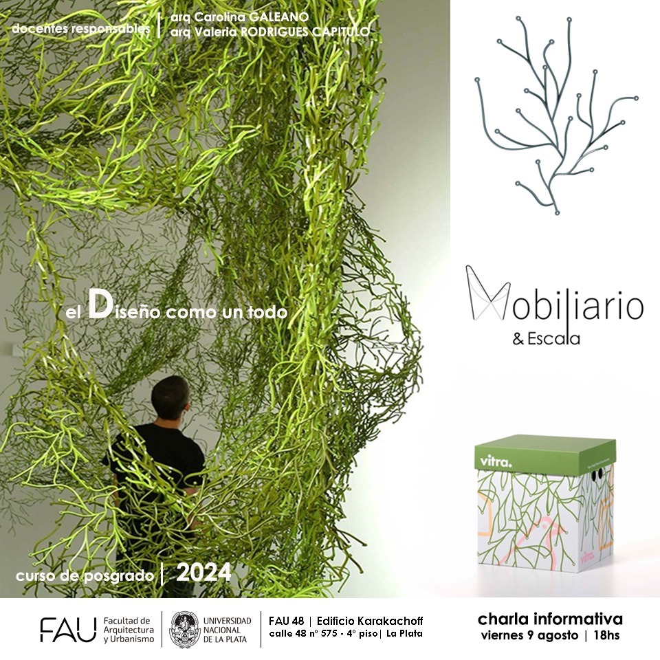 🔊 CURSO DE POSGRADO “MOBILIARIO Y ESCALA”

📌 Entre el 23/8 y el 8/11, en el marco de las actividades de posgrado de la FAU UNLP, se dictará el curso “Mobiliario &amp; Escala – El Diseño como un todo”, a cargo de las Arqs. Carolina GALEANO y Valeria RODRIGUES CAPITULO.