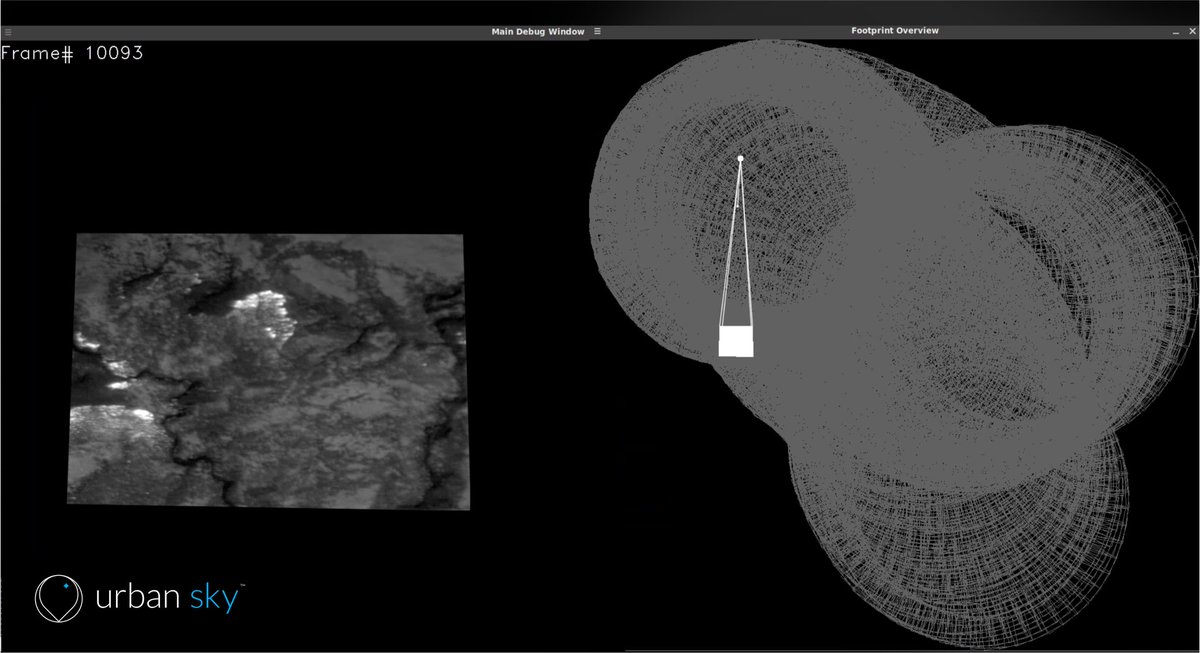 urbanskyhq's tweet photo. This photo illustrates the power of the stratosphere for persistent, continuous, real-time monitoring. It shows our Microballoon hovering above a wildfire for hours and continuously scanning (i.e. the thousands of visible image frames shown) above our target area. https://t.co/jYxd00CLND