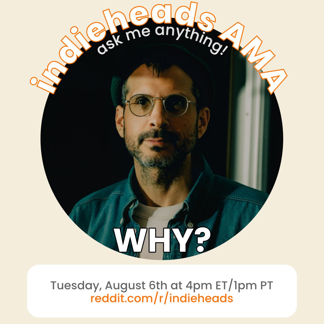 ‼️ JUST ANNOUNCED
🍂 AMA w/ WHY? (<a href="/whywithaqmark/">WHY?</a>)
🗓️ Tuesday, August 6th @ 4pm ET / 1pm PT
🔍 More info: redd.it/1eijoqf/
