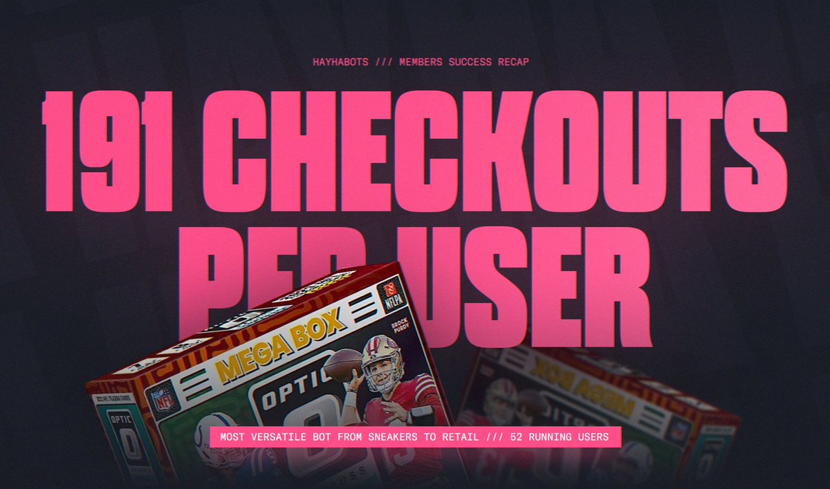 HayhaBots's tweet image. During this dry period, Hayha&apos;s users never stop making profits. 

With 52 users averaging around ~191 checkouts each, 

It&apos;s a no-brainer to join Hayha if you want to survive this dry period. 

Join Here! ➡️tinyurl.com/yeyt69v6