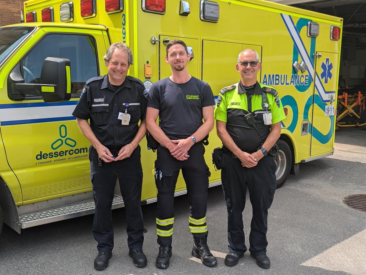 Au courant des 5 prochaines semaines, Colin et Léonard, deux étudiants ambulanciers en Suisse, sont en stage avec deux de nos équipes de Québec, soit Sylvain et Serge ainsi qu'Emmanuelle et Guillaume!