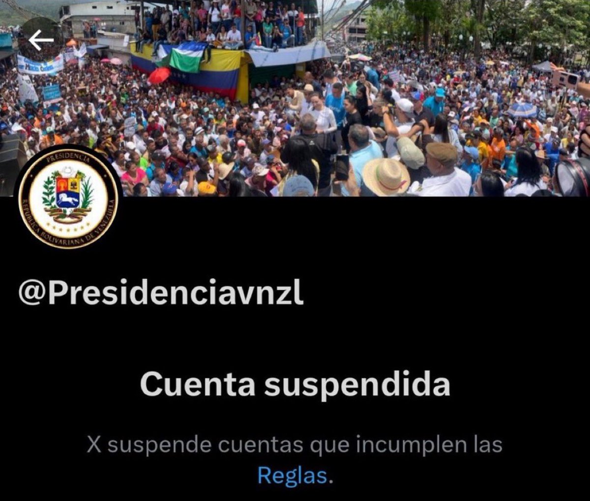 ShaykhSulaiman's tweet photo. THEY JUST BANNED PRESIDENT OF VENEZUELA’S X ACCOUNT

This is the same as when the left banned Trump’s X account. 

Shocking! https://t.co/Oz7G9cba6Y