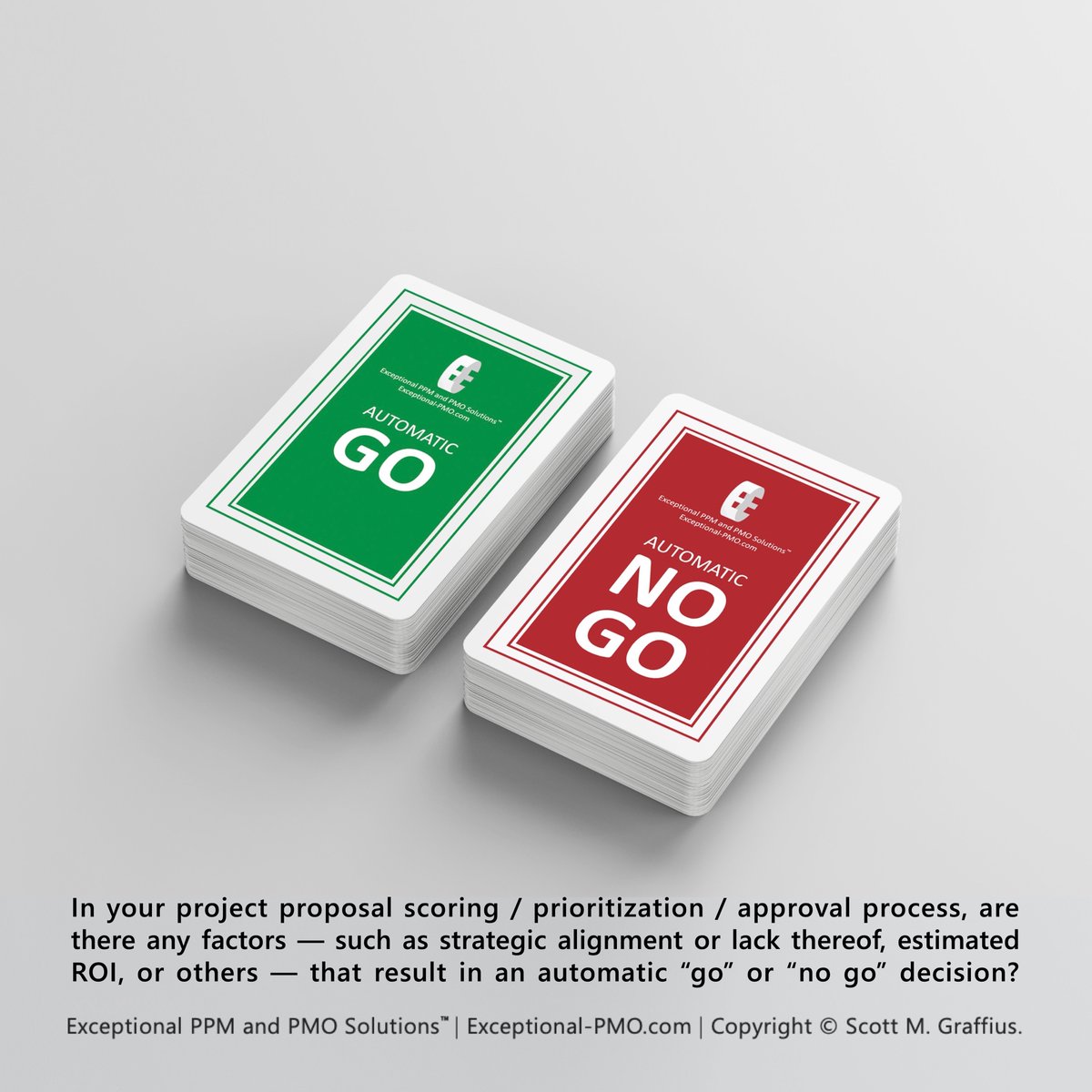 Exceptional_LLC's tweet image. Does your PPM project proposal scoring / prioritization / approval process have any factors — such as strategic alignment or lack thereof — that result in an automatic “go” or “no go” decision?

Our PPM Project Scoring Tool: bit.ly/ppm-2023 #PPM #ProjectScoring #PPMTool