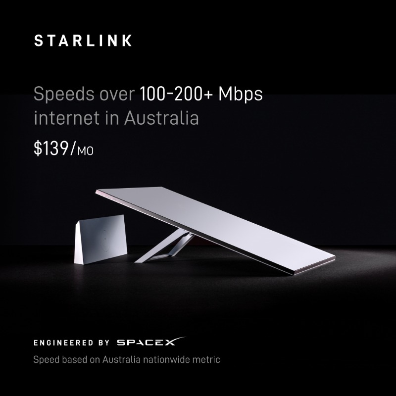 Starlink's tweet photo. No long-term contracts. 
Easy to order online