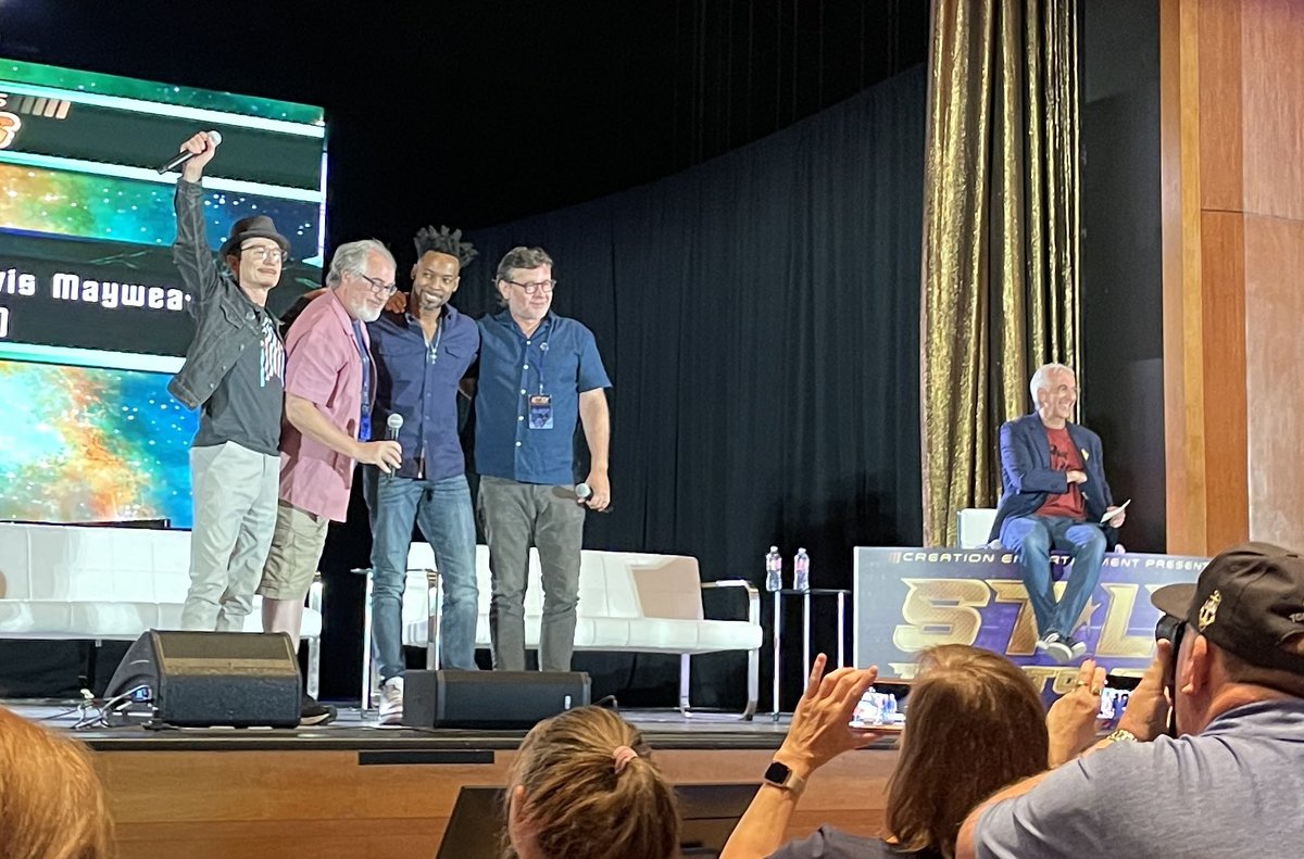 Lisa Herrera (@1trekfan) on Twitter photo So loved to see the #StarTrekEnterprise boys <a href="/idomknow/">Dominic Keating</a> @JBillingsley60 <a href="/MrAMontgomery/">Anthony Montgomery</a> <a href="/ConnorTrinneer/">Connor Trinneer</a> together at #StarTrek #STLV yesterday. The suggestion that the cast come back to conclude #StarTrekStrangeNewWorlds the way TNG wrapped up their show was brilliant 🤣🤣🤣 So loved to see the #StarTrekEnterprise boys <a href="/idomknow/">Dominic Keating</a> @JBillingsley60 <a href="/MrAMontgomery/">Anthony Montgomery</a> <a href="/ConnorTrinneer/">Connor Trinneer</a> together at #StarTrek #STLV yesterday. The suggestion that the cast come back to conclude #StarTrekStrangeNewWorlds the way TNG wrapped up their show was brilliant 🤣🤣🤣