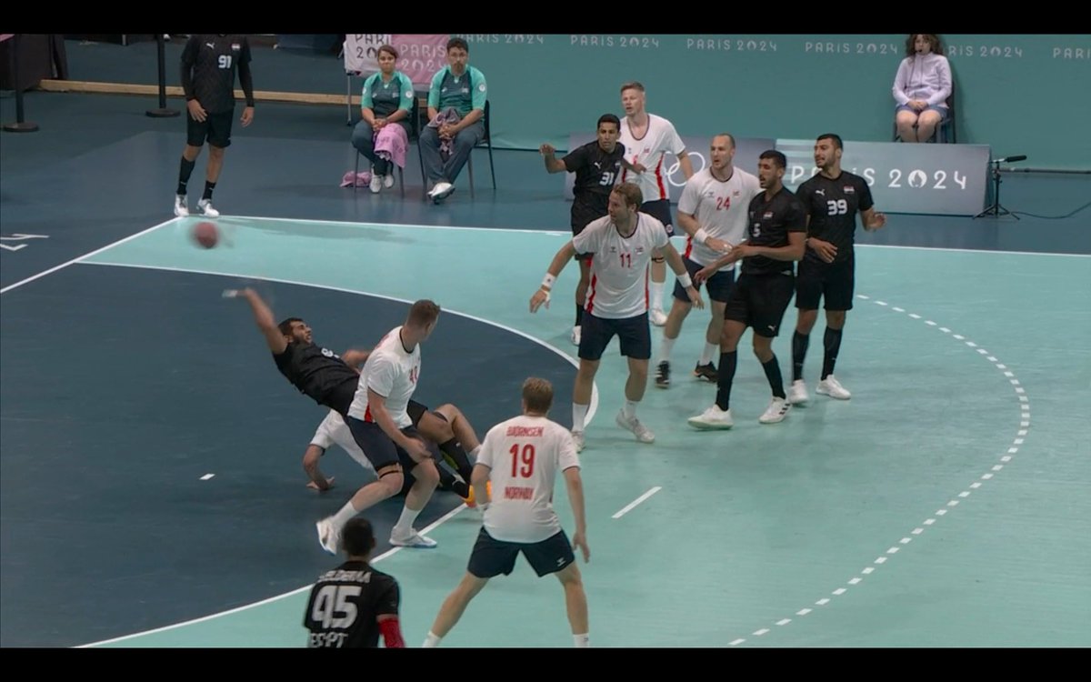 rodger's tweet image. Egypt just upset Norway in handball by one goal after a dude on their team sniped a legit no-look goal. best sport on earth