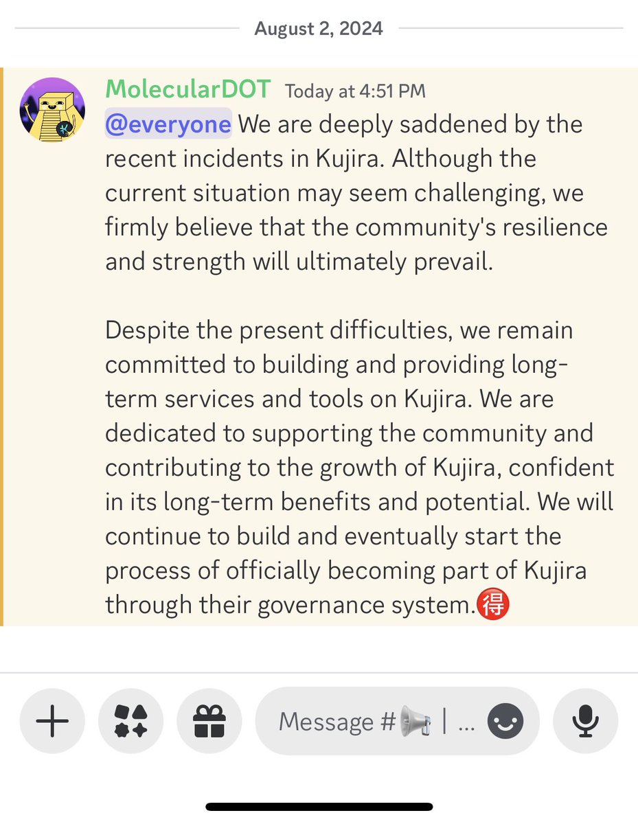 A short word on recent events. 👇🉐