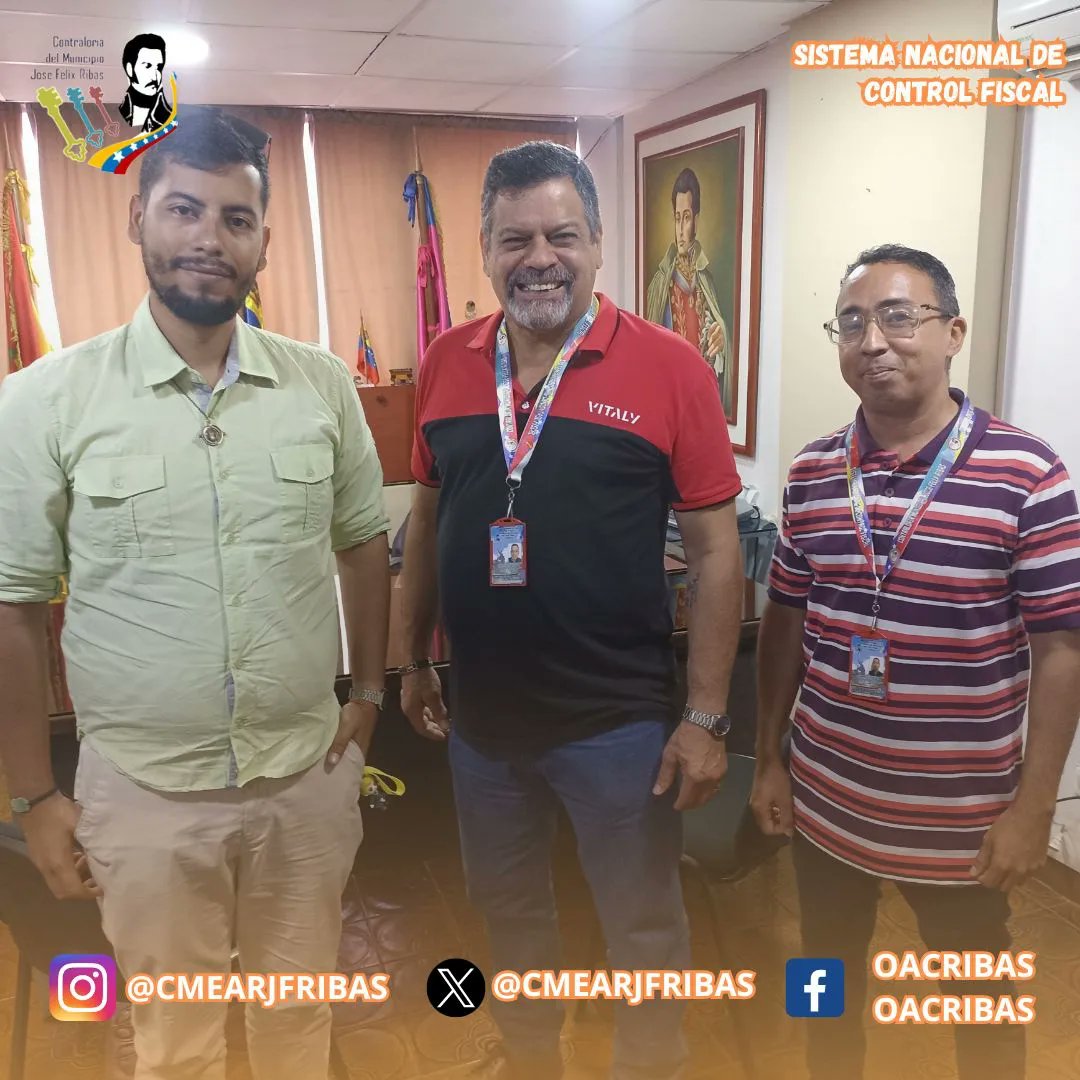 CMEArJFRibas's tweet photo. Siguiendo los lineamientos de la @CGRVenezuela y de la @CEAragua, el Contralor de la @CMEArJFRibas Abog. Gustavo Gudiño, la OAC se reunió con el Lcdo. @jeralbert, Director del Poder Comunal del Municipio,con el objetivo de organizar próximos talleres para los consejos comunales https://t.co/Aix11MDV58