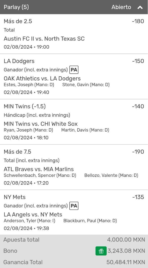 Llegó la hora de revelar nuestro PARLAY COMUNAL, TOROS. 🐂

Se va otro RETIRO SIN TARJETA a alguno de mis seguidores que dé ❤️ Y 🔁 cuando lo hayamos cobrado.