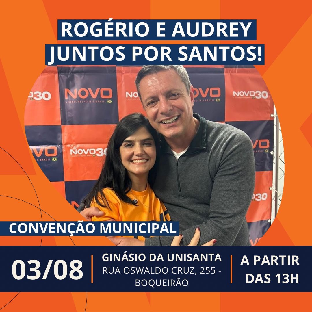 audrey_kleys's tweet photo. ANOTA AÍ 👊
Um NOVO capítulo da NOSSA história!!! Esperamos por todos vocês 🤝😘

 • Convenção Municipal do @republicanos.santos10
🕐 A partir das 13h
🗓️ 03 de agosto (sábado)
📍Ginásio da Universidade Santa Cecília

#juntosporsantos #eleições2024 #rogeriosantos #audreykleys https://t.co/x5a0c7MtsO