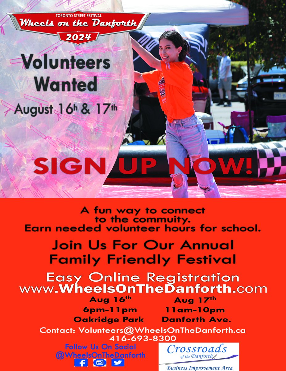 nyovanoff's tweet photo. Hi Scarborough Area Friends! I'm Volunteer Coordinator for Wheels on the Danforth again and if you'd like to help (or need student hours) please sign up here: https://t.co/DbrSIwn1b4
And please re-post if possible. It is a lot of fun and I'll be there too!  Bonus!😉 https://t.co/Lp00OGG0DY