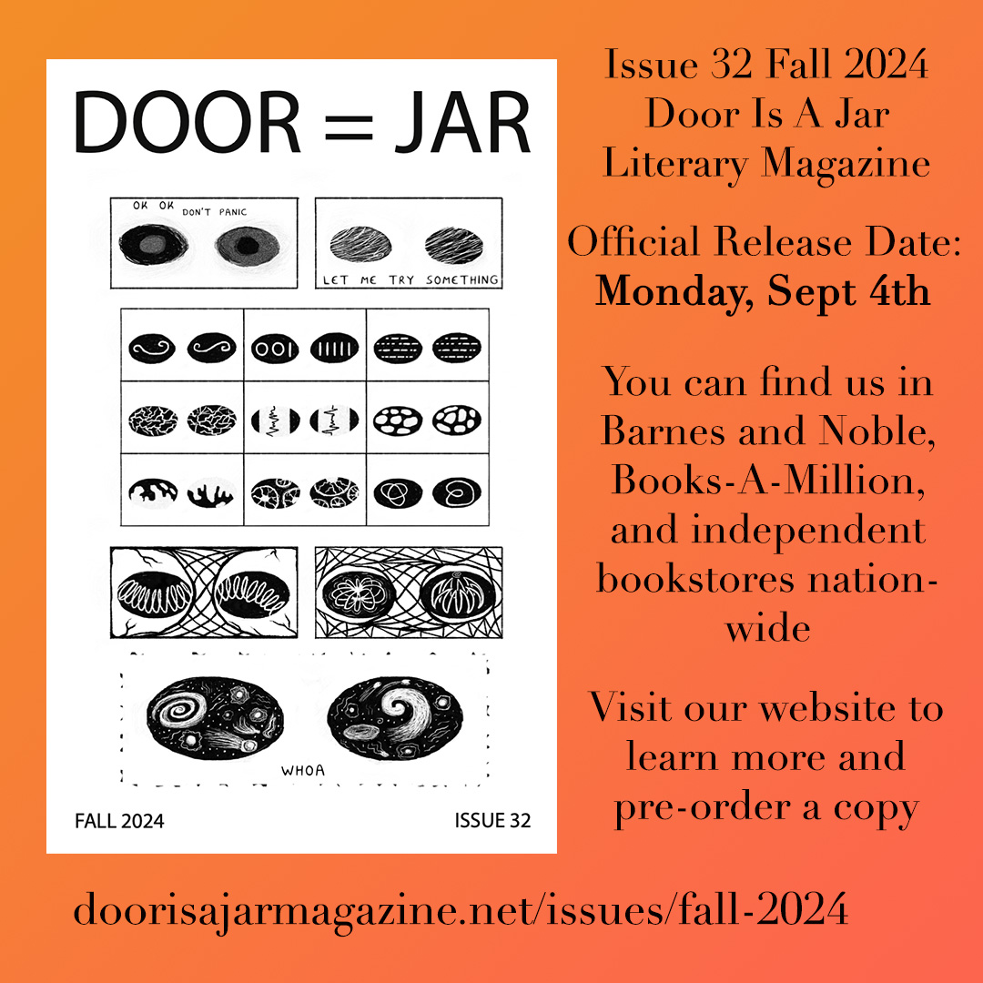 AllisonLuther's tweet photo. New blog post about how I'm so excited to be featured in Door Is A Jar's Issue 32! It includes a link to pre-order a copy and everything! #AmWriting #Writers #WritingCommunity #PoetryCommunity #Poetry #DoorIsAJarMagazine #DIAJ
https://t.co/ueb96ZXMBy https://t.co/ca8tzw9fvm
