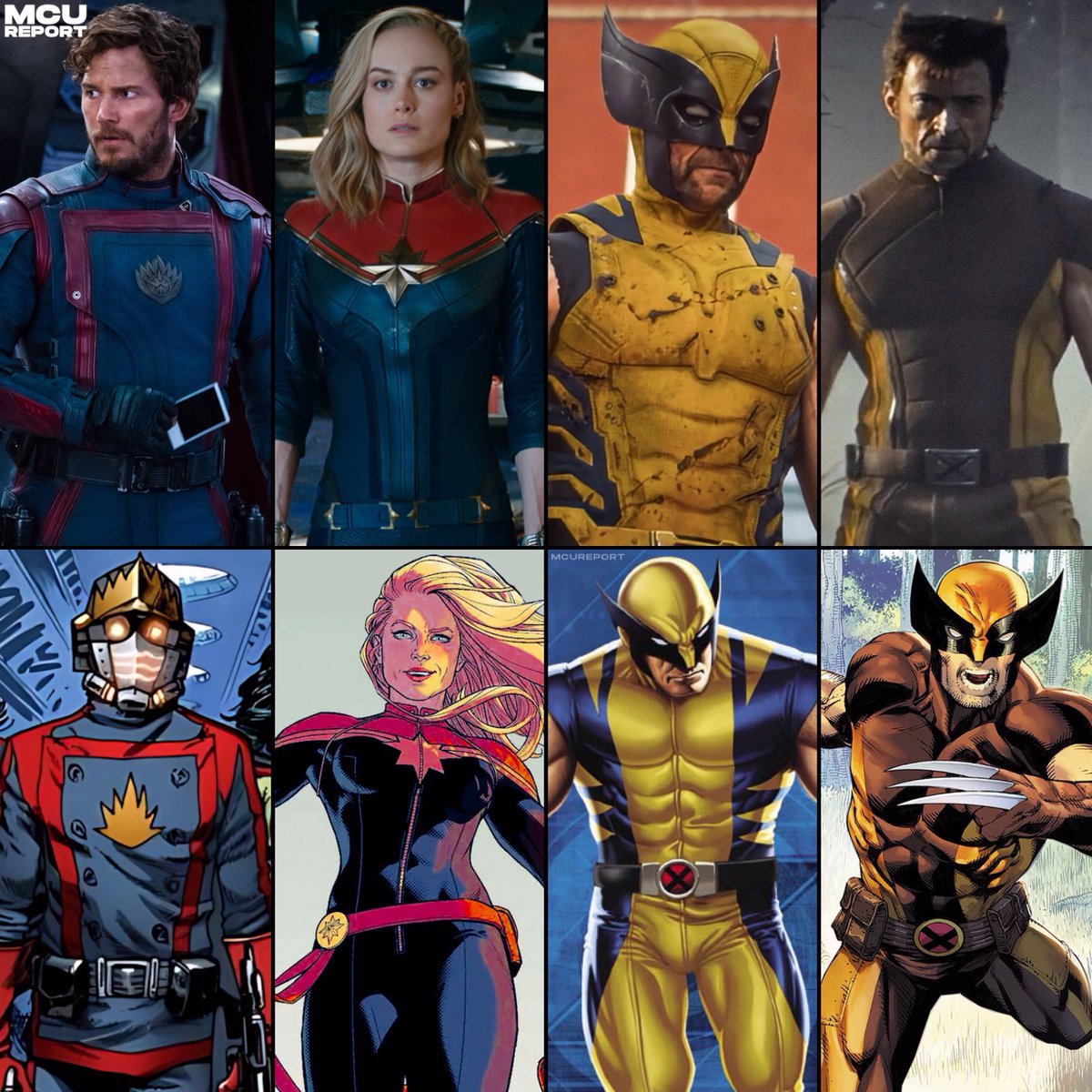 MCUReport's tweet photo. These Phase 5 comic accurate suits 🤌 #DeadpoolAndWolverine https://t.co/3G0hv2qmeG