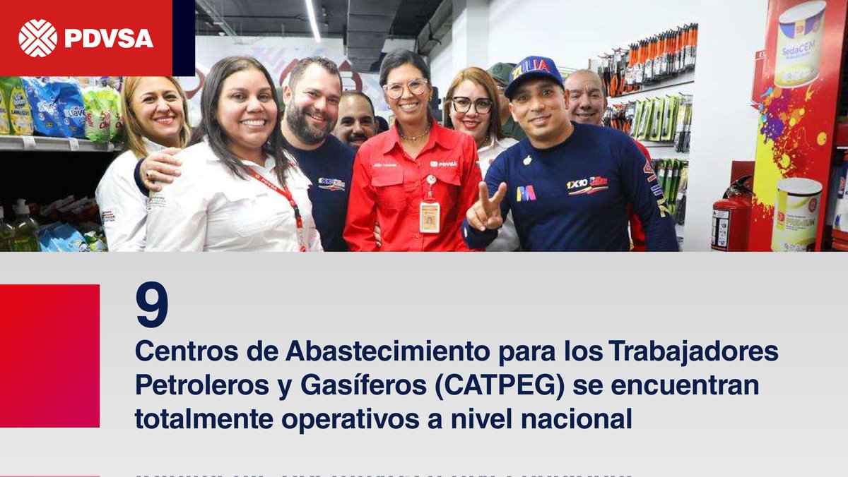 PDVSA sigue cumpliendo su compromiso de afianzar el bienestar y las condiciones laborales de toda su clase trabajadora, facilitando el acceso a alimentos y productos de calidad mediante modernos Centros de Abastecimiento.