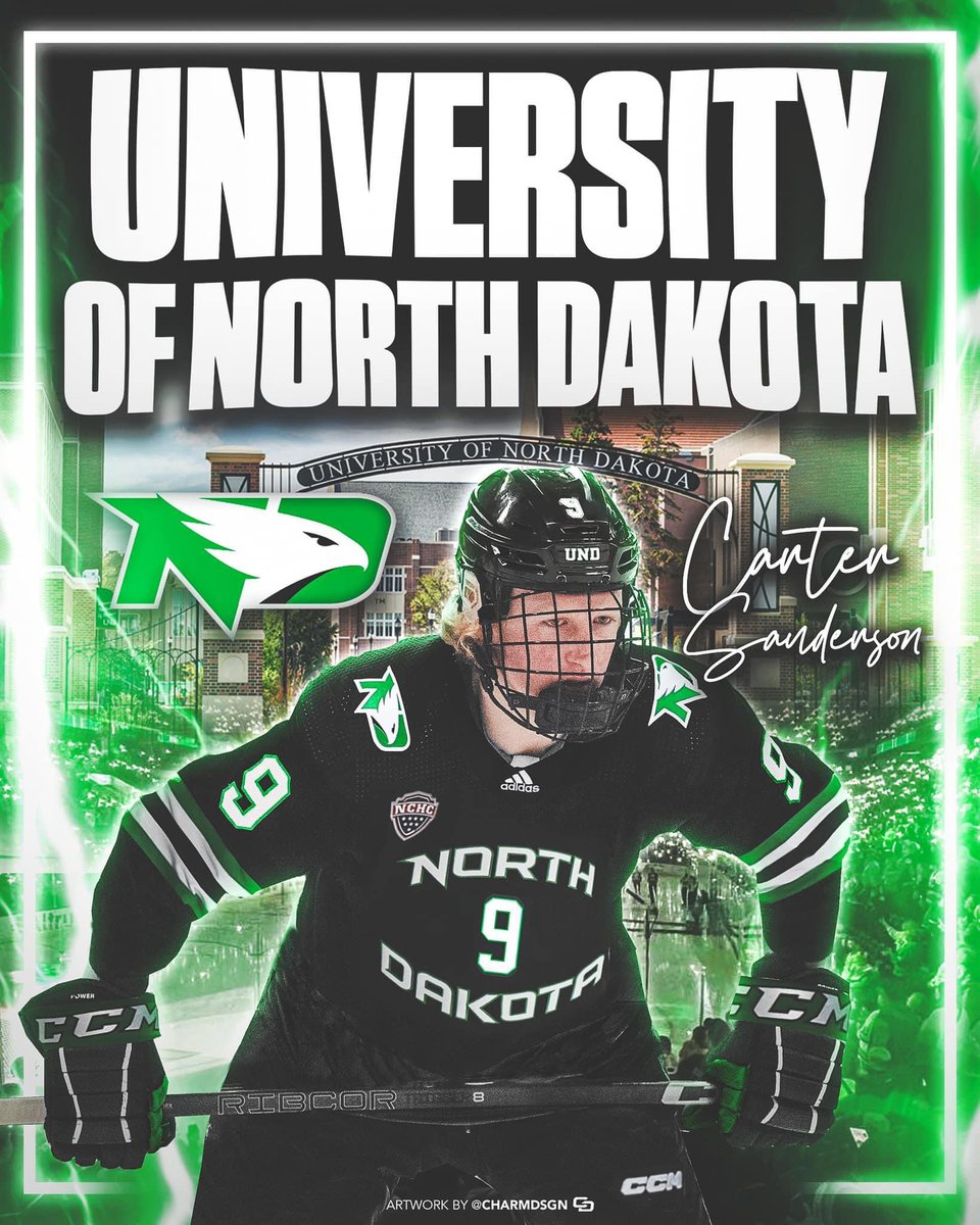 Former <a href="/OaheCAPS/">Oahe Capitals</a> Carter Sanderson will playing for hockey powerhouse North Dakota! #SDPreps