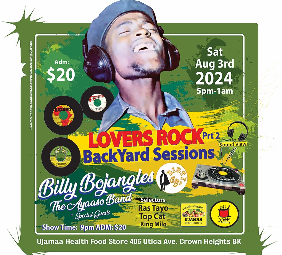 Saturday! Ujamaa Backyard Sessions Summer Series continues on Saturday Aug 3rd with Lovers Rock part 2 Top Selectors with Billy Bojangles &amp; The Ayaaso Band, 406 Utica Ave. Brooklyn  #majestictwinsound #soundsystem #ayaaso #ayaasoband #billbojangles <a href="/AyaasoBand/">Ayaaso</a>