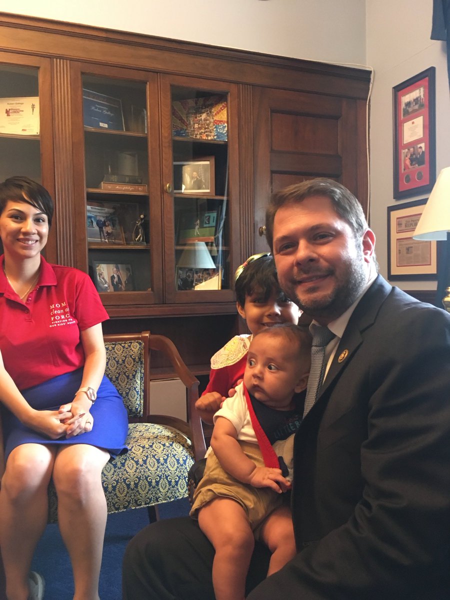 2019 Moms Clean Air Force Play in. The power of babies and young in legislative meeting.   ⁦@RepRubenGallego⁩ still remembers this moment. #climateAction