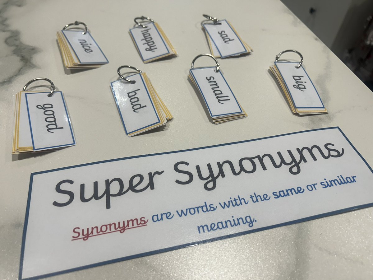 MissRKteach's tweet photo. Synonym keyrings to enhance vocabulary 🔑💍 https://t.co/BFrIpUStDD