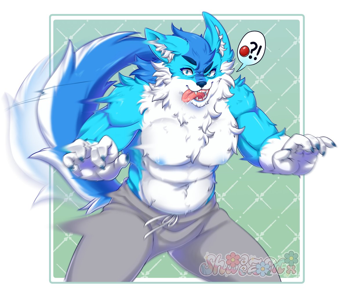 showeezamoh's tweet photo. HAPPY BIRTHDAY @Sizzlehead_ !! You're literally THAT DAWG, BABY! I hope your birthday is as amazing and feral as you are~! 
🎂✨🐺💙 https://t.co/b9OhabeuRq