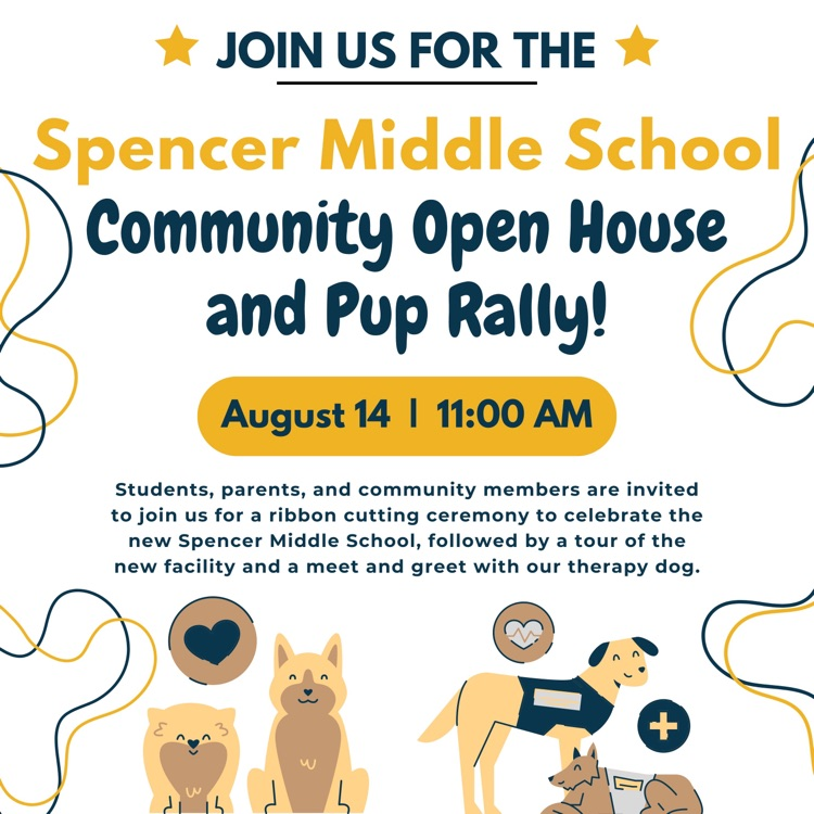 Join us on August 14 as we open the new Spencer Middle and introduce Flora to the Spencer community!