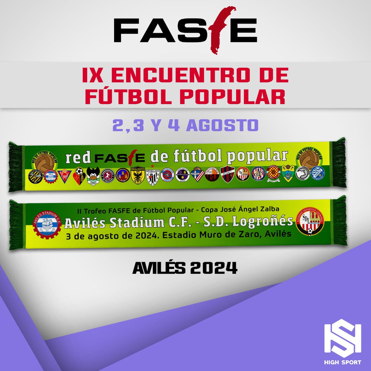 High_Sport_'s tweet photo. Las Bufandas para #Fasfe han salido preciosas como no podia ser de otro modo con todos esos Clubs que luchan por ser un #FutbolPopular y de sus Aficionados. #IXENCUENTROFUTBOLPOPULAR AVILES 2024 https://t.co/FEiYDVCnrL
