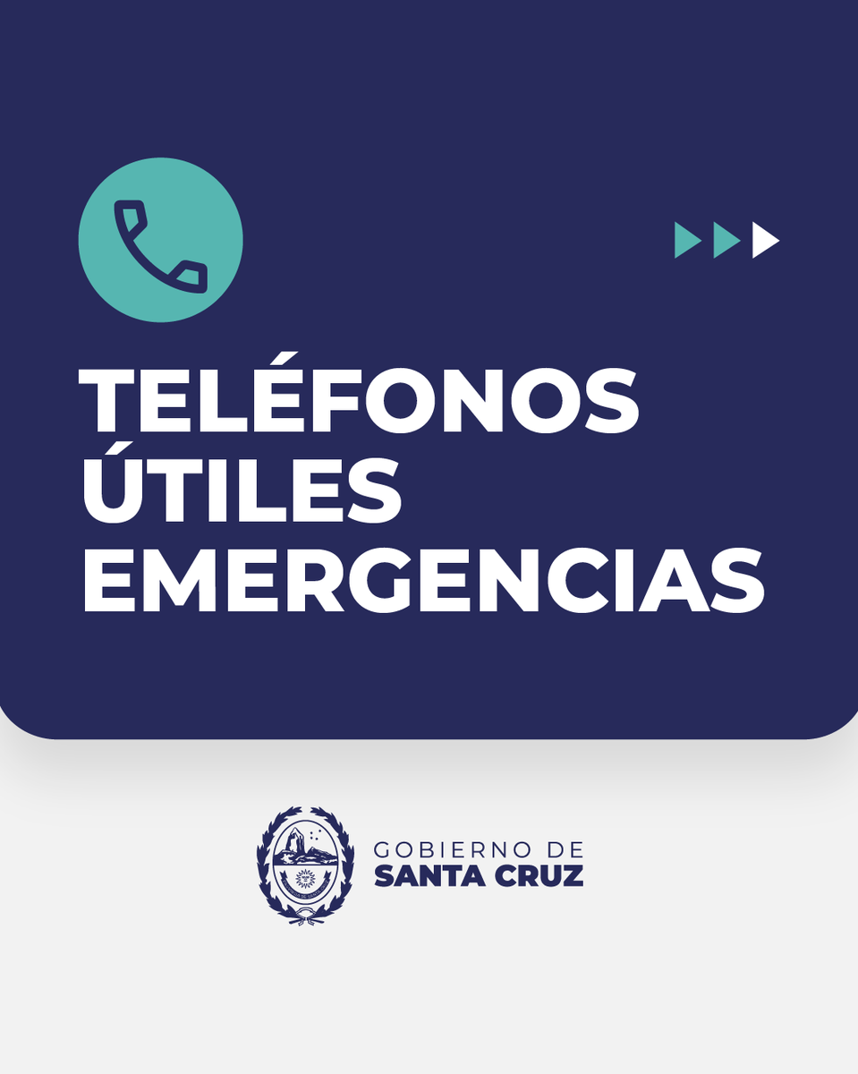 _SantaCruzAr's tweet photo. INFORMACIÓN IMPORTANTE🚨

🌧️ | Frente a las crecientes dificultades por los distintos fenómenos climáticos, les recordamos los números de emergencia importantes.

☎️ | Si necesitas asistencia, no dudes en llamar a los siguientes contactos:

¡Guardá y compartí esta información! https://t.co/ysjyilBS9h