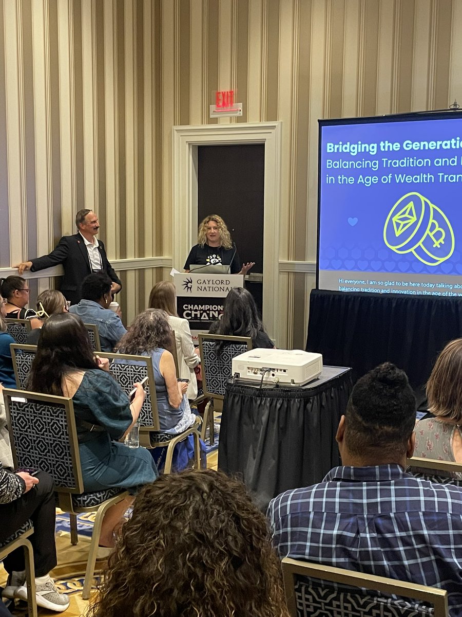 amandadannucci's tweet photo. Never thought I'd be talking about crypto and AI at a conference, but here I am! ๐ Had an amazing time presenting with @EttoreRossetti from @SaveChildren this afternoon. Huge thanks to #BridgeConf for the opportunity and I cannot wait for next year! #Bridge24 @TheGivingBlock https://t.co/OUIbdRcKM4