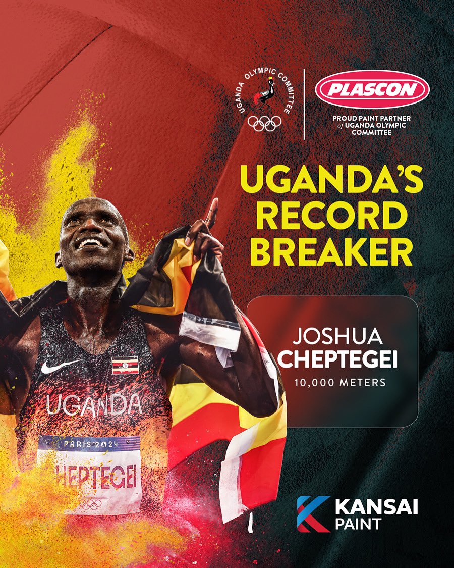PlasconUganda's tweet photo. @joshuacheptege1 ALWAYS taking our 🇺🇬 COLOURS to the WOLRD! 

#Paris2024 #TwaakeMuOlympics https://t.co/h9rhSPjQoh