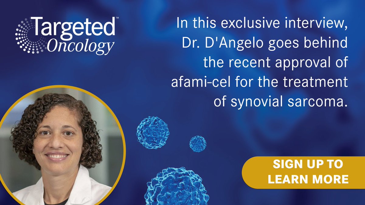 Targeted Oncology (@targetedonc) on Twitter photo 🚨The FDA approved afami-cel in advanced synovial sarcoma! Want to dive deeper into SPEARHEAD-1 trial findings?
đź”’Sign up to access our exclusive content & hear directly from <a href="/sandrapdangelo/">Sandra P D'Angelo, MD</a> of <a href="/MSKCancerCenter/">Memorial Sloan Kettering Cancer Center</a> on how afami-cel is reshaping treatment.
targetedonc.com/view/behind-th… 🚨The FDA approved afami-cel in advanced synovial sarcoma! Want to dive deeper into SPEARHEAD-1 trial findings?
đź”’Sign up to access our exclusive content & hear directly from <a href="/sandrapdangelo/">Sandra P D'Angelo, MD</a> of <a href="/MSKCancerCenter/">Memorial Sloan Kettering Cancer Center</a> on how afami-cel is reshaping treatment.
targetedonc.com/view/behind-th…